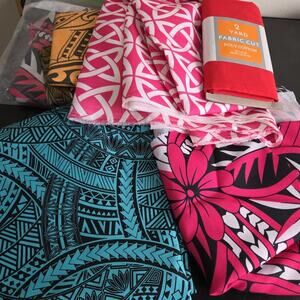 Hawaiian Polynesian Tribal Fabrics Cotton Various Cut Sizes Approx 24 yards